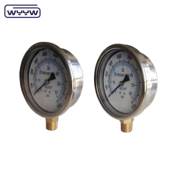 Novo produto, caixa cromada da baioneta 1/2bsp barra de entrada radial psi 4 manômetro do manômetro de pressão com glicerina