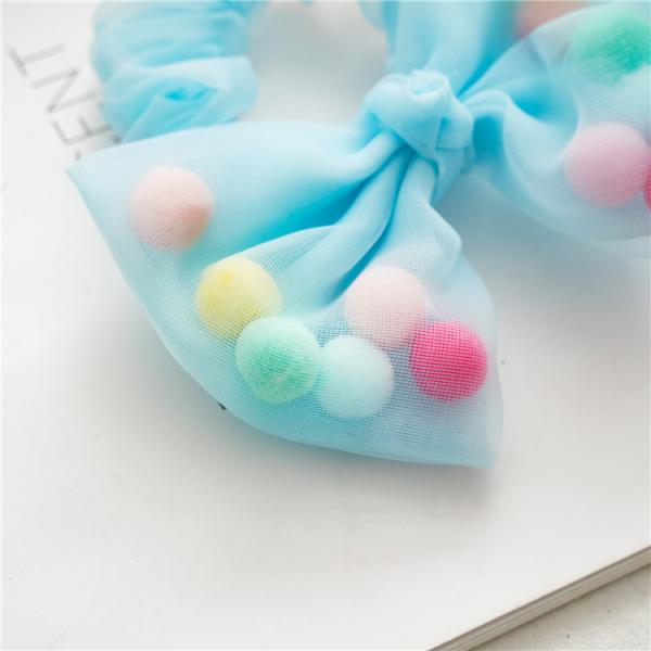 Lace Organza hairball  kids hair accessories bowel scrunchies girl's hair rope bypass headpiece Yiwu wholesale