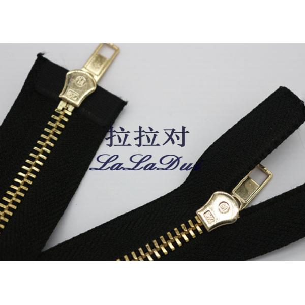 Metal Golden Teeth Double Slider Zipper , 26 Inch Ykk Type Teeth Long Open Ended Zips