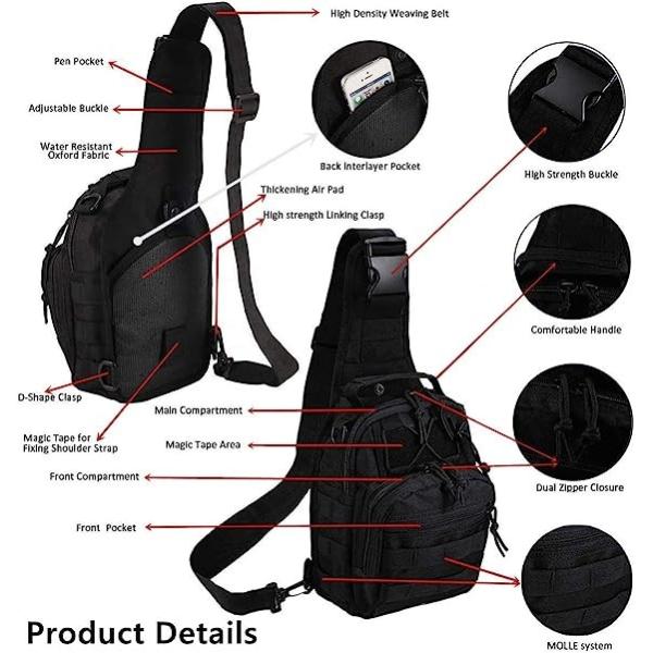 Tactical Shoulder Sling Bag Small Outdoor Chest Pack For Men Traveling, Trekking, Camping, Rover Sling Daypack