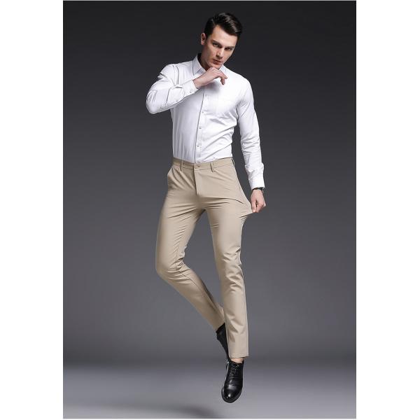 Bolsillos laterales Pantalones rectos con manguito negro para hombres Respirantes y elegantes para usar de forma informal
