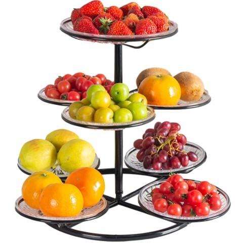 Household Wear Resistant Three Tier Steel Fruit Basket Chrome Plating
