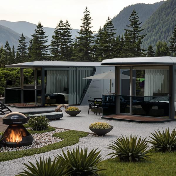 Aluminum Hollow Tempered Glass Doors And Windows Space Capsule Hotel Projects By Leading Steel Roofing Companies