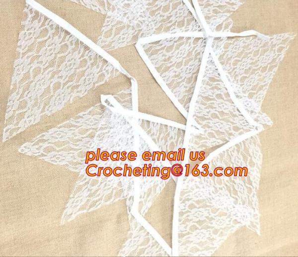 3M Vintage wedding birthday party decoration Chic burlap linen lace jute garland bunting banner