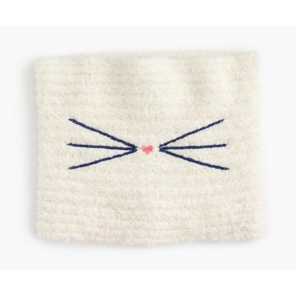 White Color Spandex Knit Infinity Scarf Thick Infinity Scarves With Embroidery