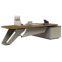 Mesa de oficina de diseño moderno de lujo de madera extensible para director ejecutivo