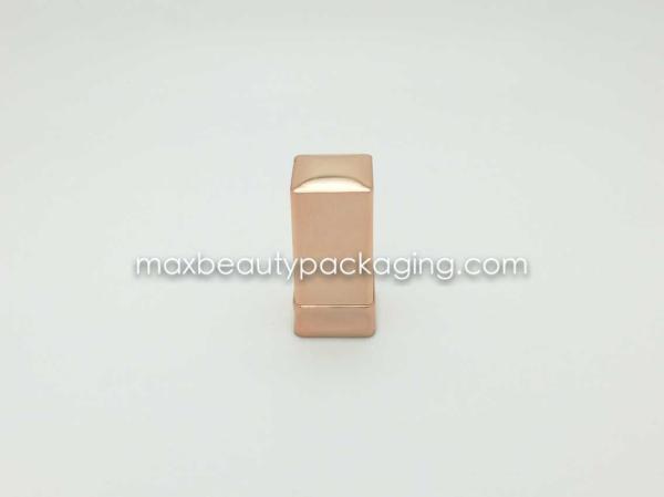 N2059 square straight nail polish cap nail polish packaging plastic cap UV metallic gold color coating finish