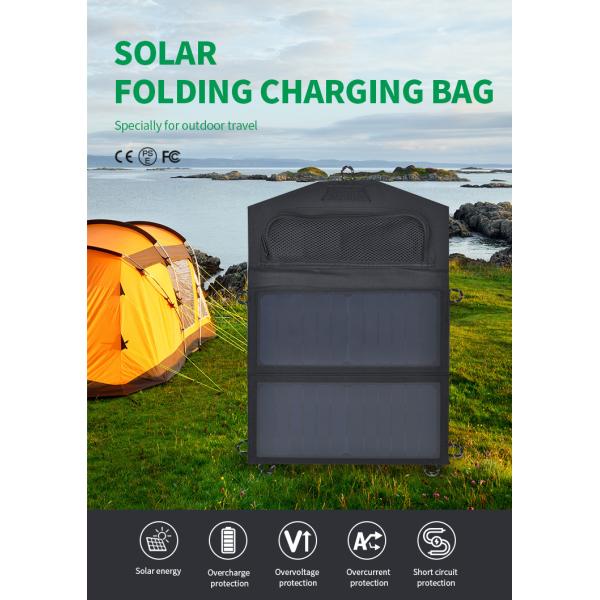 EU Warehouse A2 14W 6V Solar Energy System USB Low Power 3 Sockets Folding Portable Solar Panel For Camping