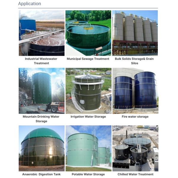 Corrosion Resistant Bolt Together Water Tanks Glass Fused Steel Tank Leak Proof