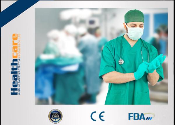 O hospital descartável da luva curto verde veste o decote em V 35-50gsm