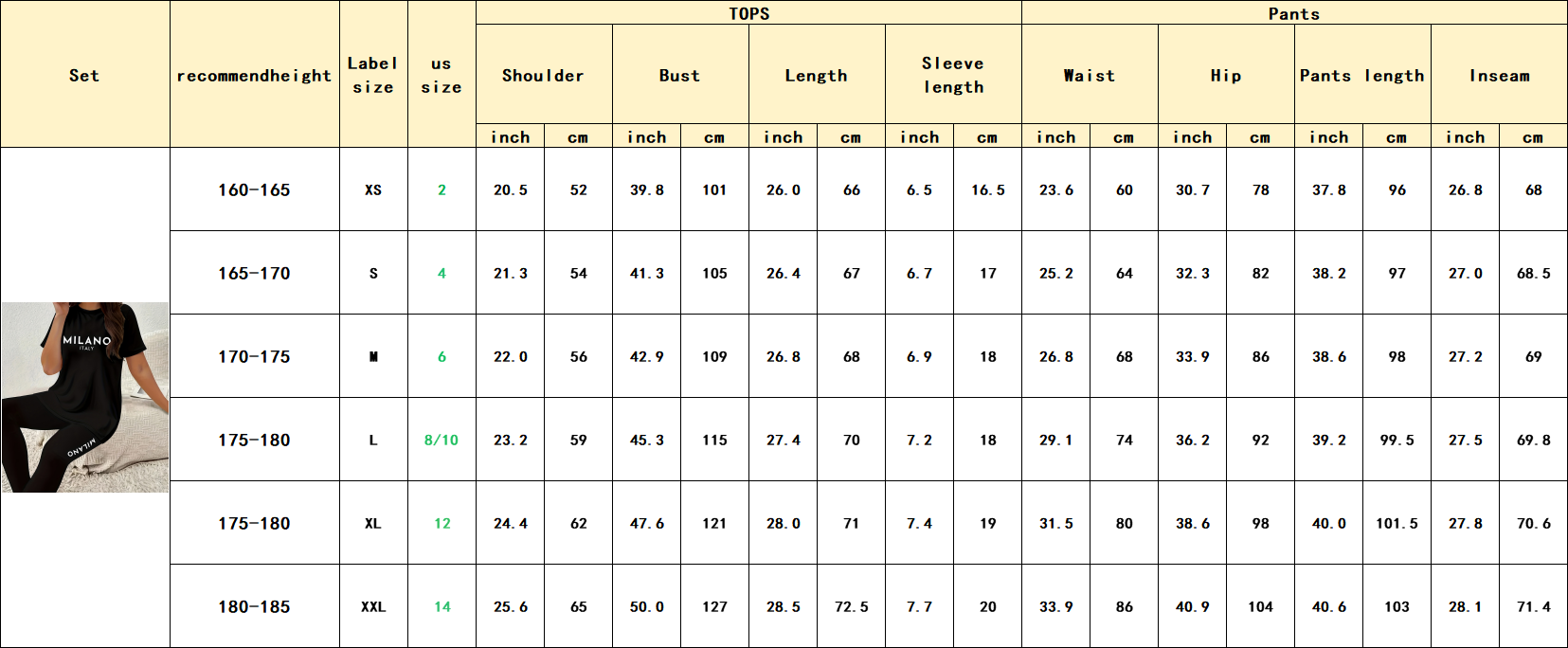 Stylish Black Women Two Piece Outfits 66cm 67cm Summer Two Piece Sets