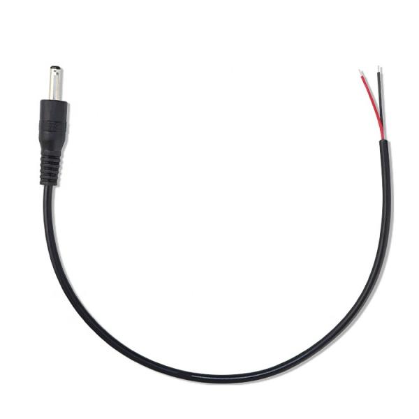 Jack à baril à courant continu mâle 3,5x1,35 mm à fil de fer décortiqué en fer blanc