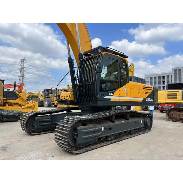 Excavadora Hyundai 330 personalizada con 25m de largo boom en excelente estado
