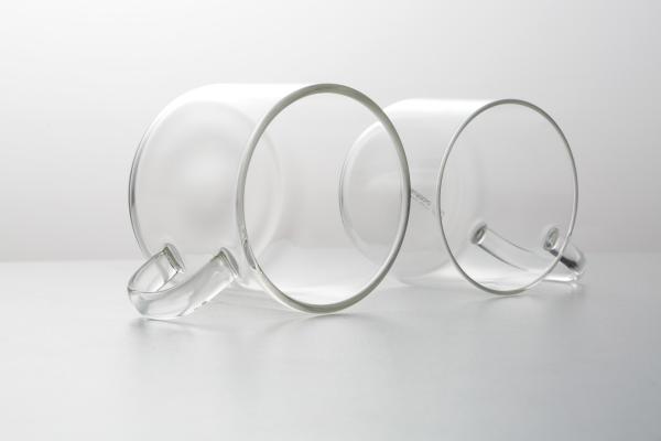 Clear Double Glass Coffee Cups Espresso Coffee Milk Tea Heat Resistant With Handle