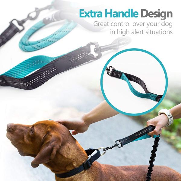 No Slip Reflective Dog Leash Heavy Duty Rope Anti - Pull For Shock Absorption