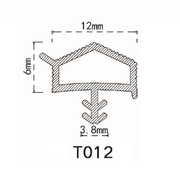 Roof Shaped Wooden Door Seal Strip Thermoplastic Elastomer Seals With Fin 12x6mm