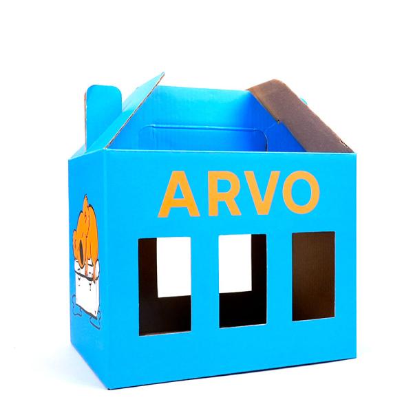 3 Bottle Packaging Beer Shipping Boxes Custom Size Blue Wine Glass Box With Handle