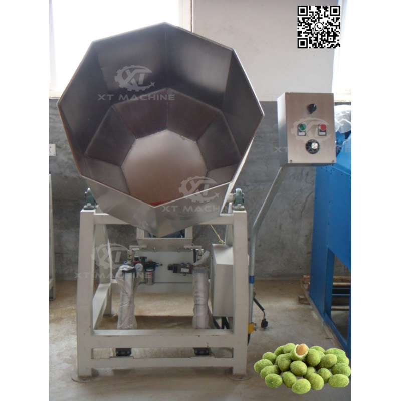 SUS 304 Octagonal Seasoning Mixer with Automatic Mixing for Coated and Fried Snacks