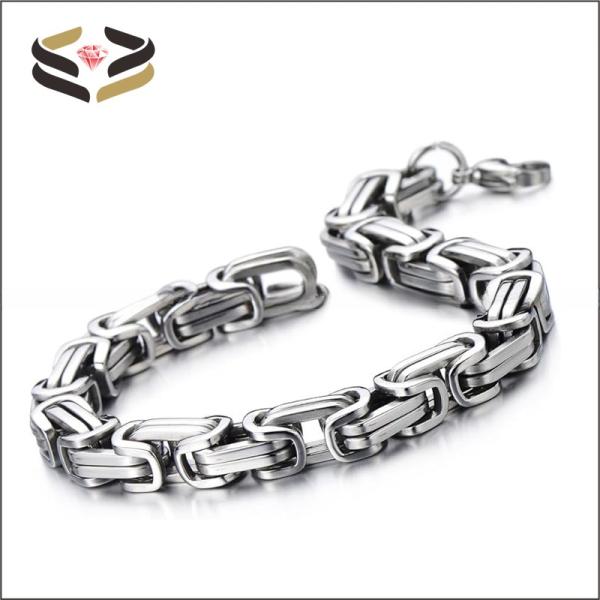High Polished Braided Link Stainless Steel Bracelet for Men Women Clasp