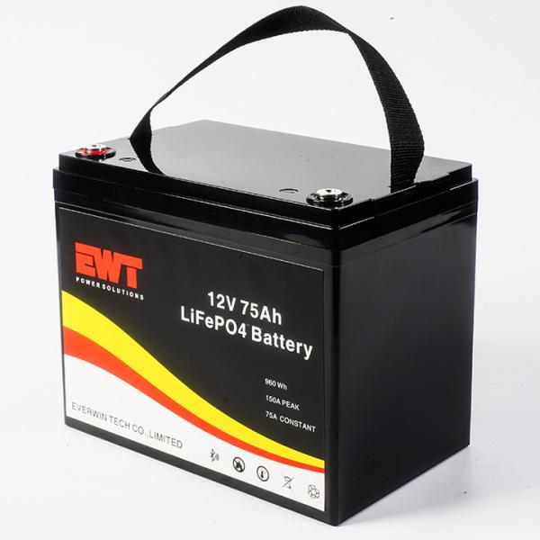 Armazenamento de carrinhos de golfe Bateria de reposição de lítio LiFePO4 LFP de 12V 12.8V 75Ah Bateria de reposição de lítio ferro fosfato