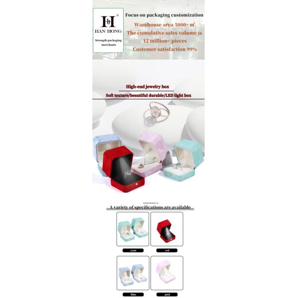 Logo du client Boîte à bijoux à boîtes de bijoux en or à flane bleu octogonal