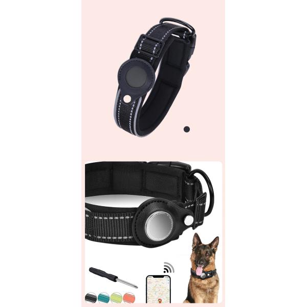 Orange Blue GPS Air Tag Dog Collar Nylon Cat Collars Adjustable Custom Logo