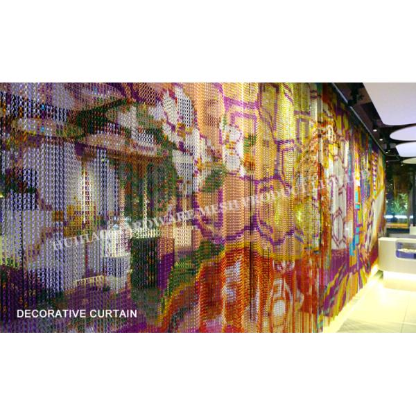 Wall Divider 1.6mm Metal Mesh Drapery Anodized Surface Treatment Aluminium Chain Link
