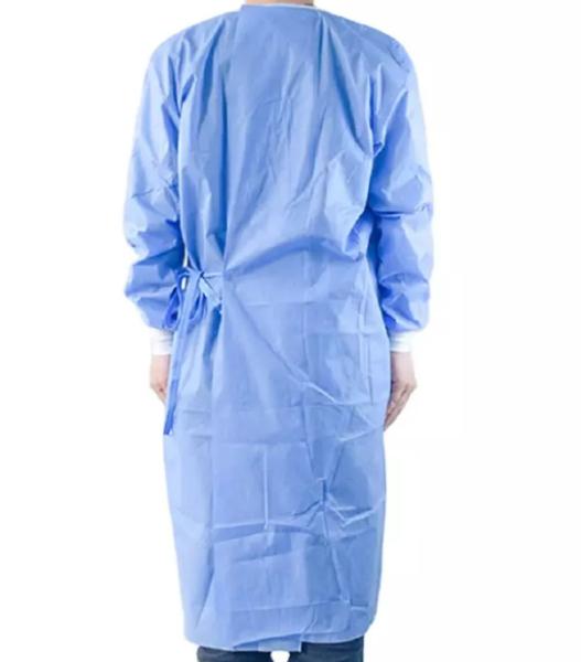 Vestido cirúrgico descartável não tecido 35g de SMS com colar curto