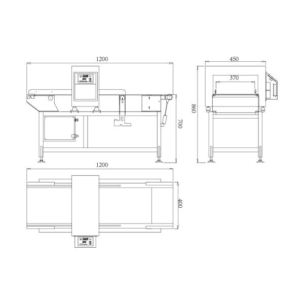 Обнаружение металла металлоискателя качества еды нержавеющей стали экрана касания промышленное