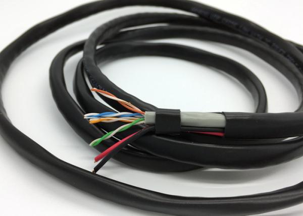 Alimentação de DC Siamese 18AWG de revestimento de PVC 12/24V de RoHS do cabo da câmera de UTP Cat5e CCA para o CCTV