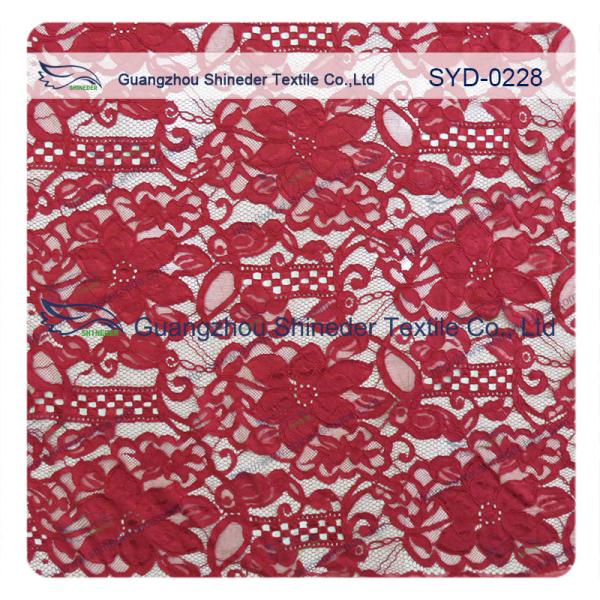 Unique Embellished Corded Wedding Gown Lace Fabric / Prom Dress Fabric