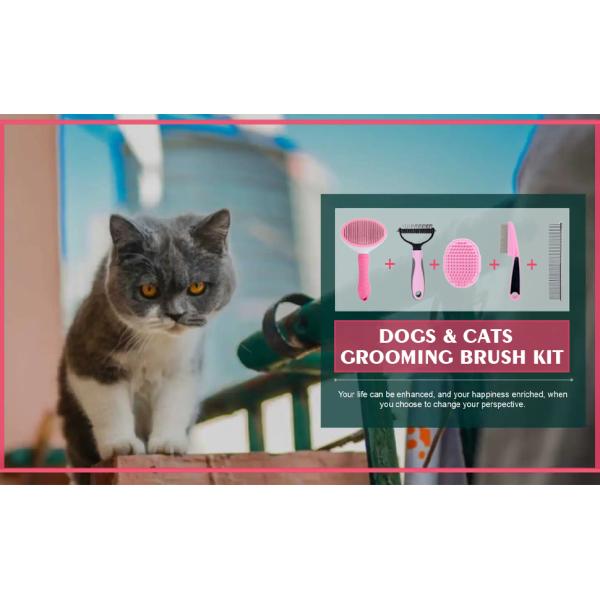 Dog Brush Grooming Kit 5 In 1 Shedding - Dog Grooming Dog Brush for Shedding Haired Dogs, Deshedder Brush for Dogs