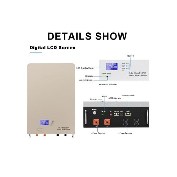 LiFePO4 Powerwall Lithium Battery 48V 100ah 5KWh Wall Mounted
