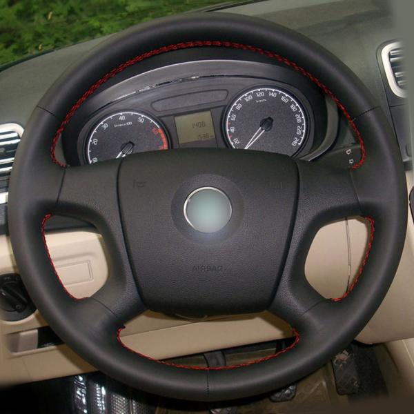 Stylish 3-Spoke Wheel Leather Steering Wheel Cover for Skoda Octavia Fabia 2005-2010