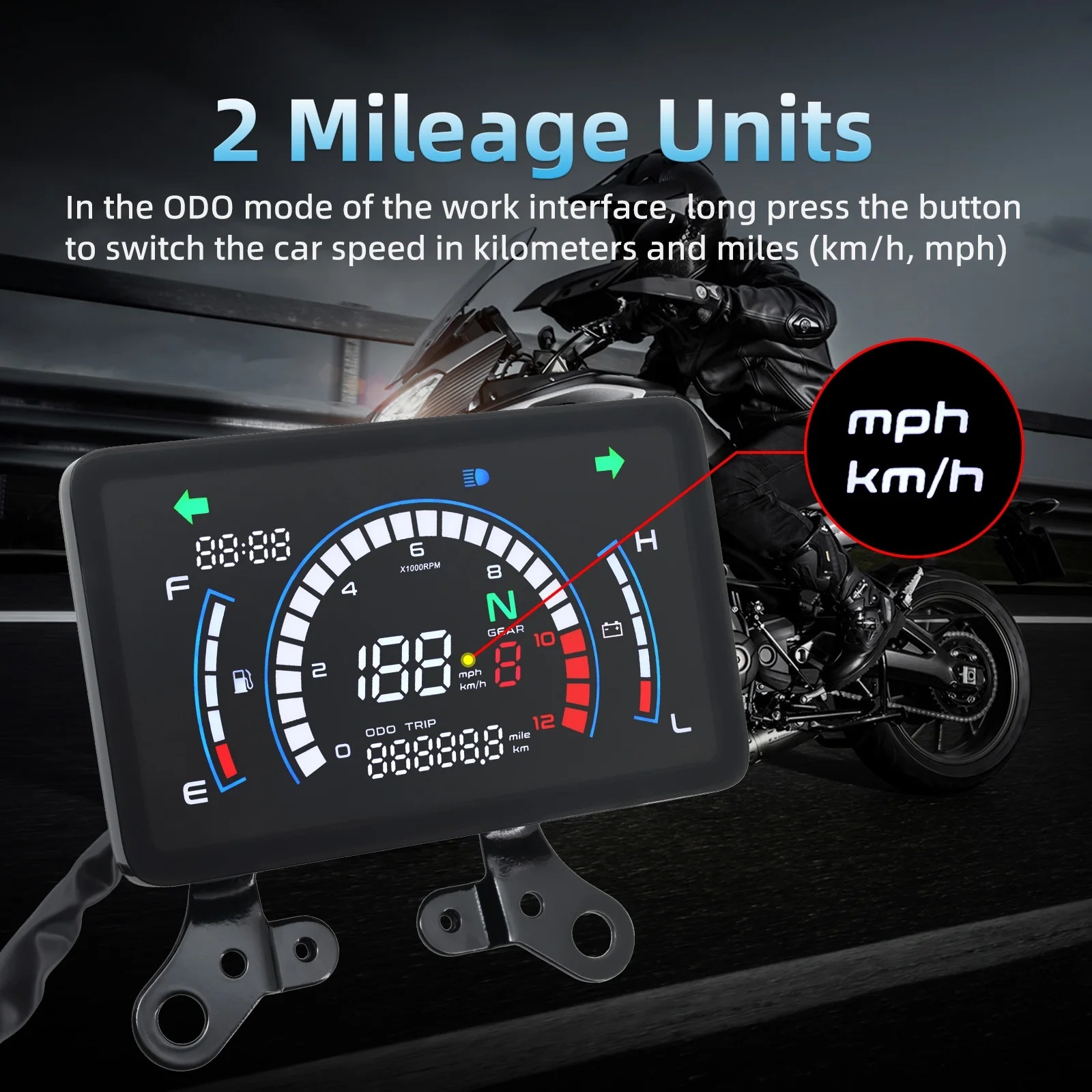 Motorcycle LCD Digital Instrument Panel Speedometer Tachometer Gear Indicator for Honda EX5 Dream EX5 Ipowed