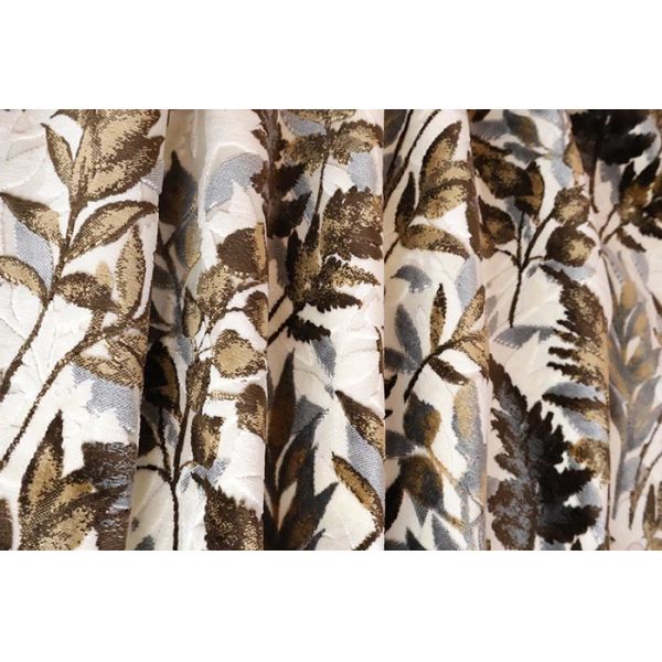 Luxury Vintage Leaves Pattern Jacquard Velvet Fabric For Sofa
