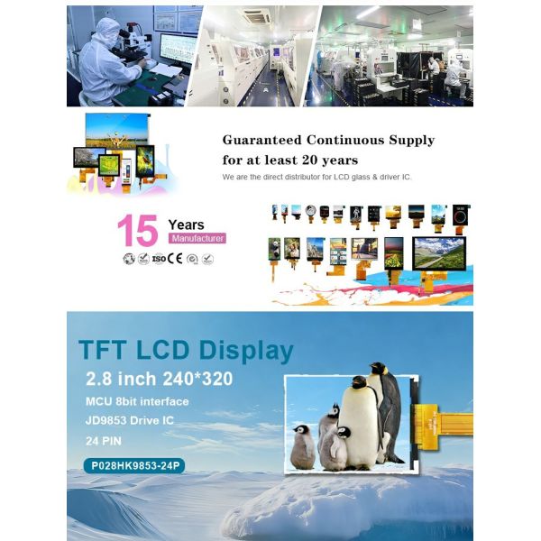Polcd 2.8 Inch 240*320 Resolution 50pin Tft Lcd Screen Display Module 2.8