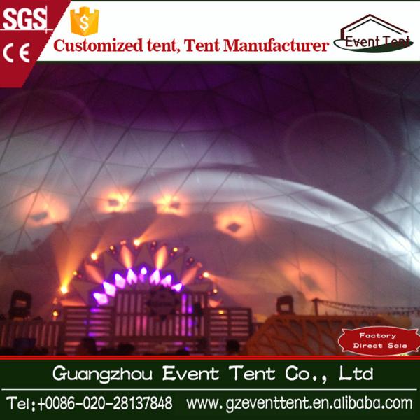 Diameter 35m Aluminium Frame White PVC Geodesic Dome Tent For Music Concert