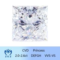 Diamante de corte de laboratório de princesa certificado pela IGI como CVD sintético 2ct-2.6ct venda direta de fábrica
