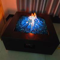 800mm Patio Propane Garden Gas Fire Pits Table ISO Garden Glass Fire Pit