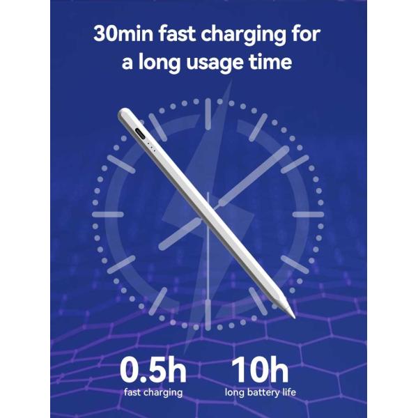 Charging Time 1.5 Hours Active Stylus Pencil For Ipad Painted Aluminum Body