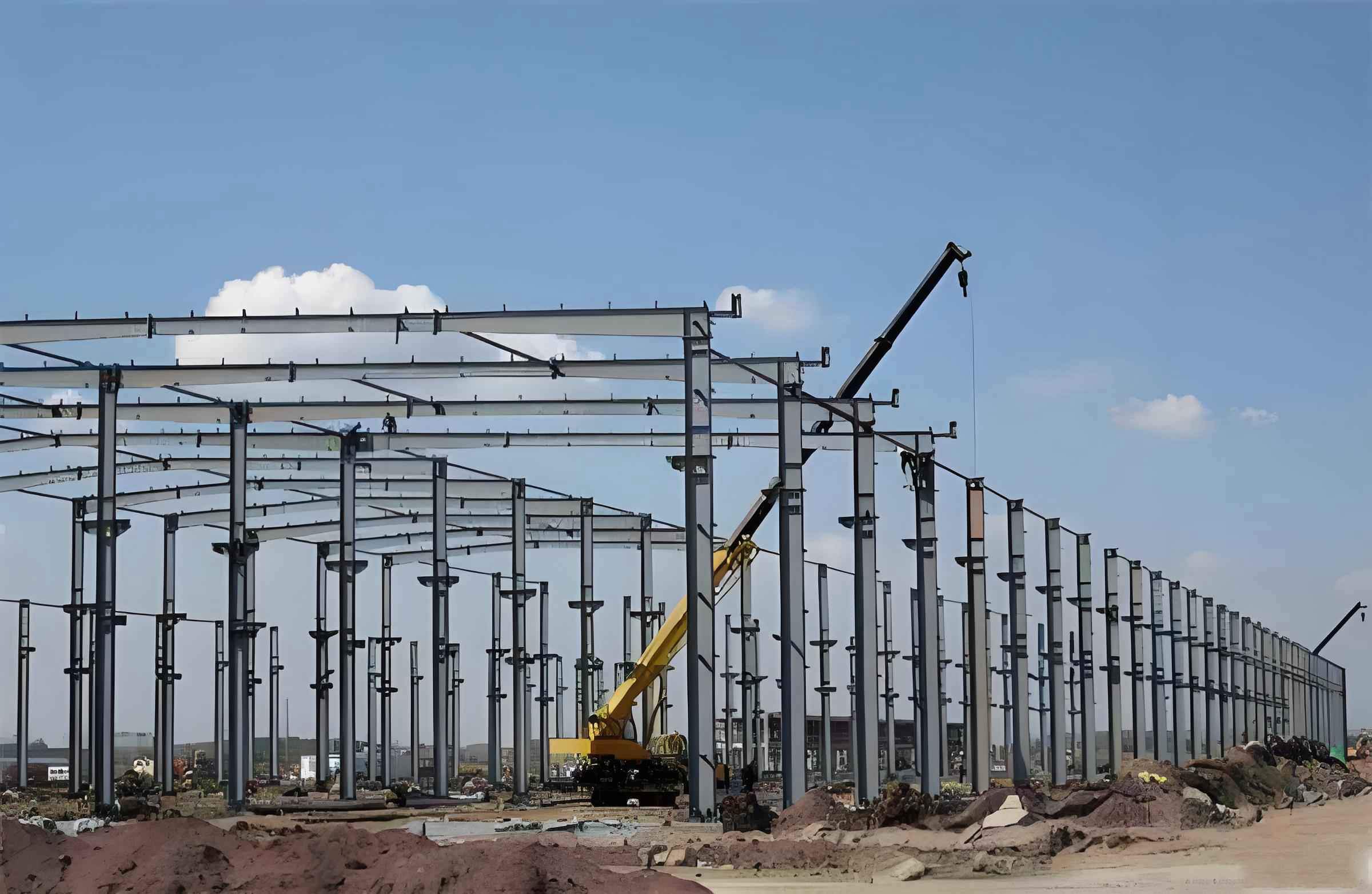 Q355 Workshop Steel Structure 60 Meters  Seismic Steel Framed Structures