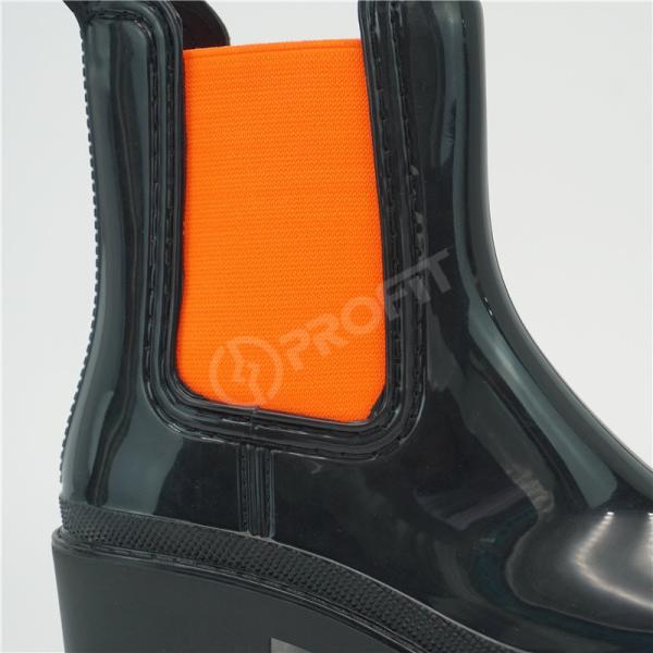 Anti Abrasion Black High Heel Ankle Boots , 40EU Ankle Rubber Boots Womens