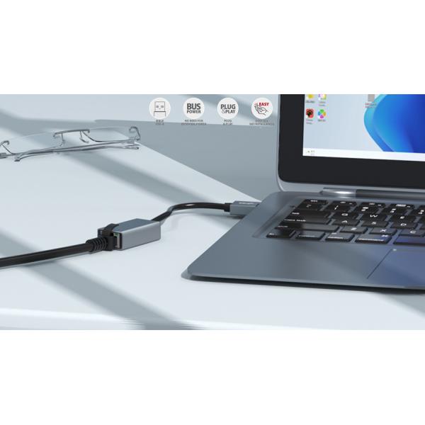 USB A 3.2 Gen 1 Gigabit Ethernet 10 100 1000Mbit Adapter Compact Size Aluminum