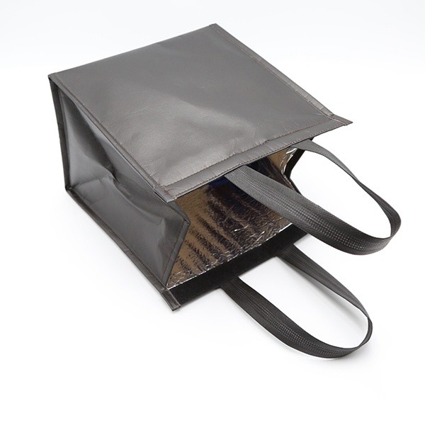 Black Wholesale thermal insulated cooler laminated bags with hoop & loop for promotional