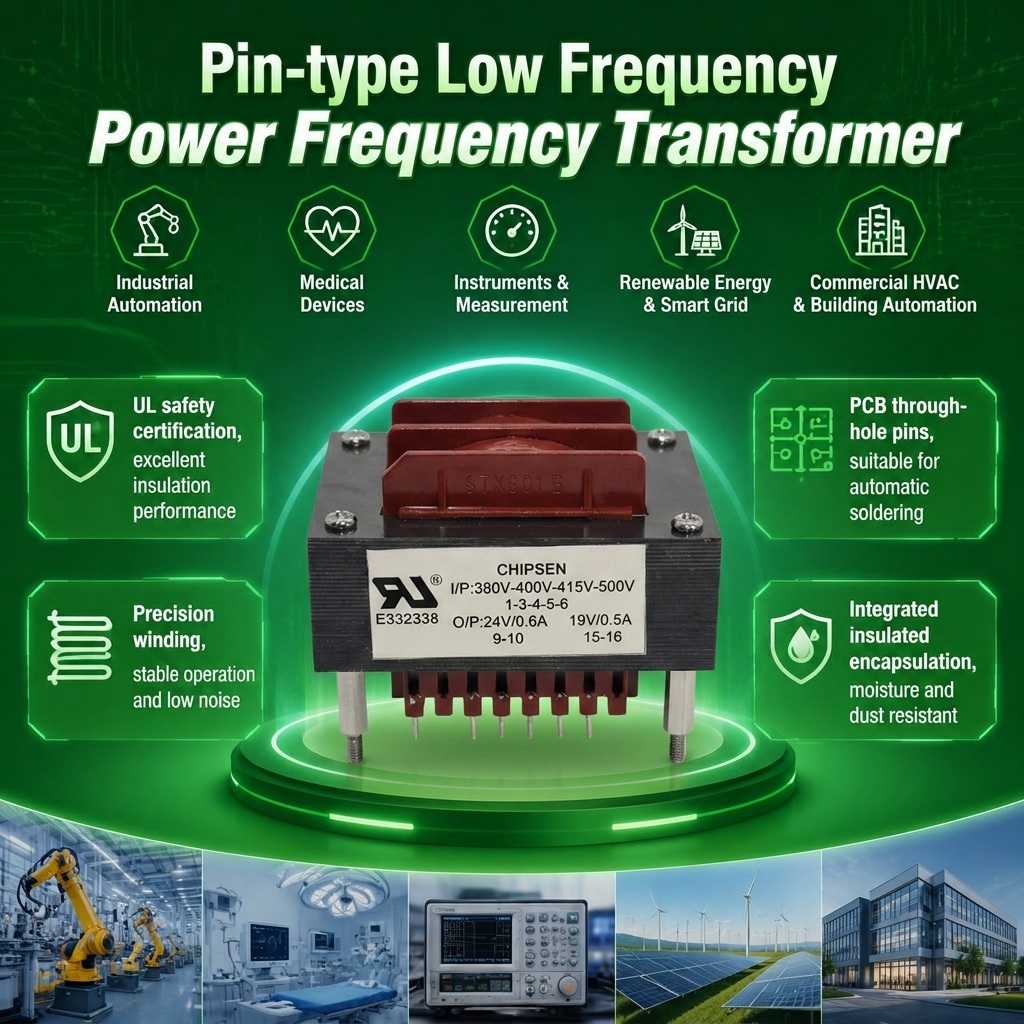 HVAC 24VA PCB Mount Transformer EI60 120V to 24V 60Hz Isolation