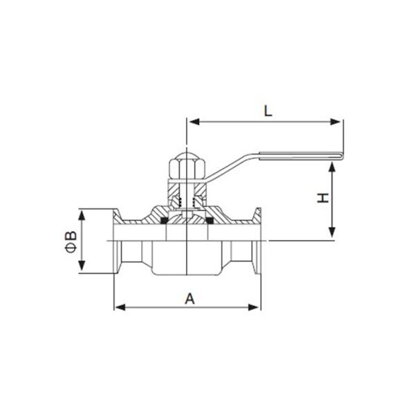 Two Pieces Clamped Stainless Steel Ball Valve , Manual Stainless Steel Valves And Fittings
