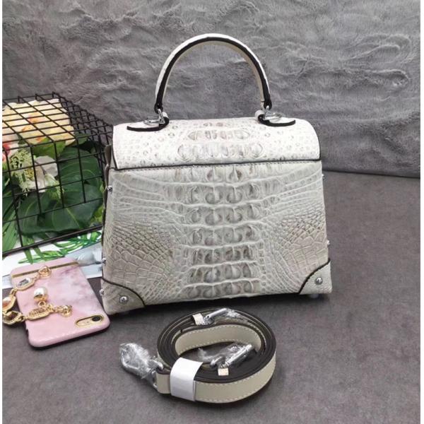 Fashion Designer Genuine Crocodile Skin Female Small Purse Studs Handbag Exotic Alligator Leather Lady Shoulder Bag