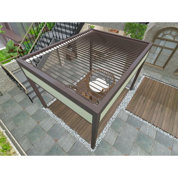 Outdoor Garden Villa Courtyard Pavilion with Louver Turning Aluminum Alloy Veneer Roof Pergola