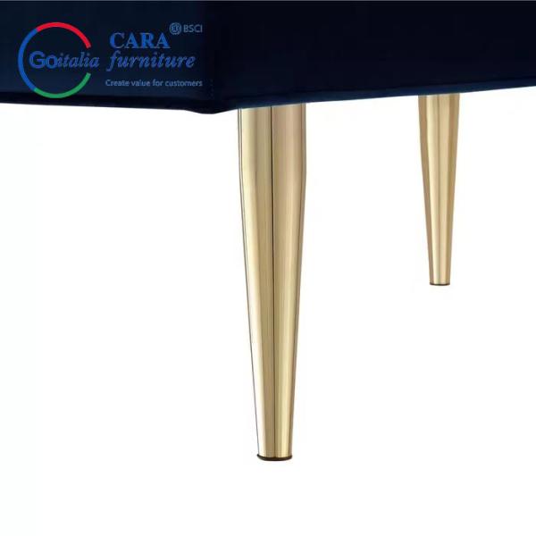 BB2012 Factory Price Gold Metal Leg Grey Fabric Stools And Benches End Of Bed Bench For The Bedroom